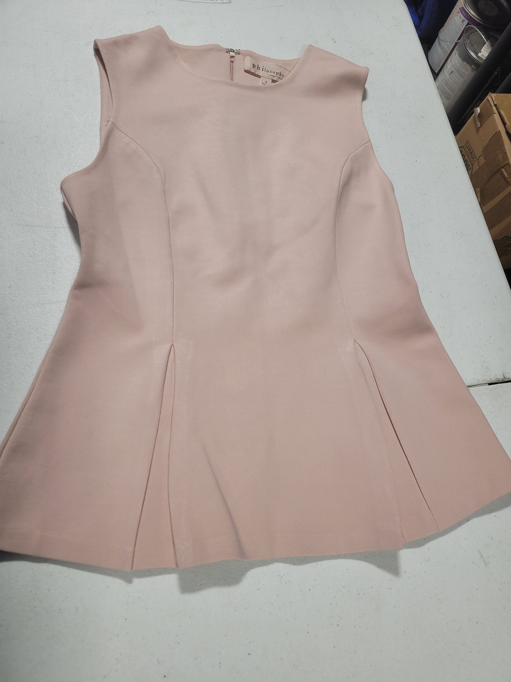 Philosophy Blush Pink Sleeveless Peplum Top